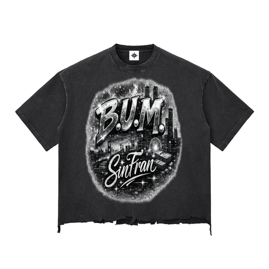 Snow Wash Raw-Hem Boxy T-shirt