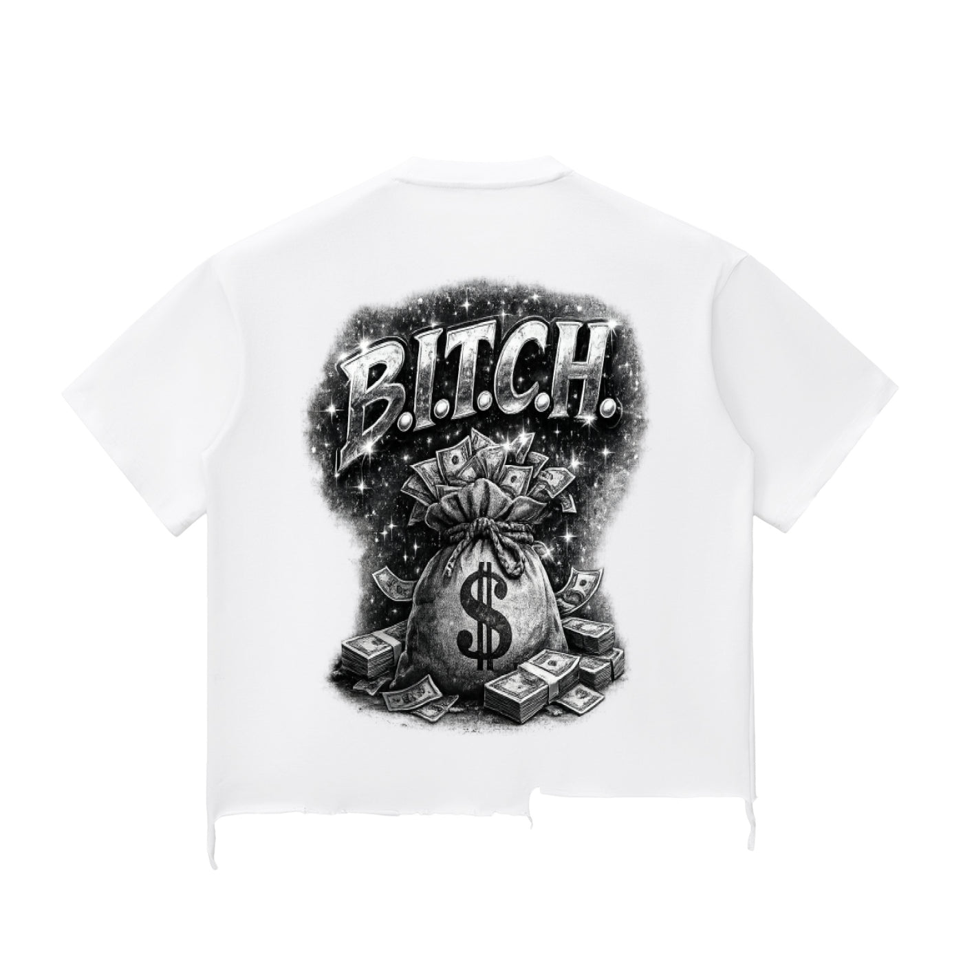 Snow Wash Raw-Hem Boxy T-shirt