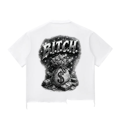 Snow Wash Raw-Hem Boxy T-shirt