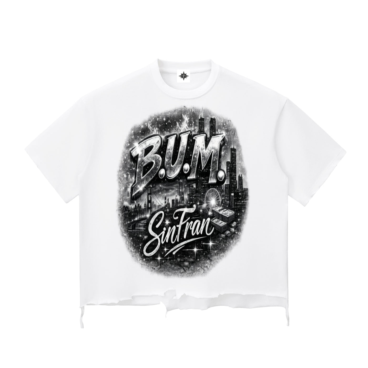 Snow Wash Raw-Hem Boxy T-shirt