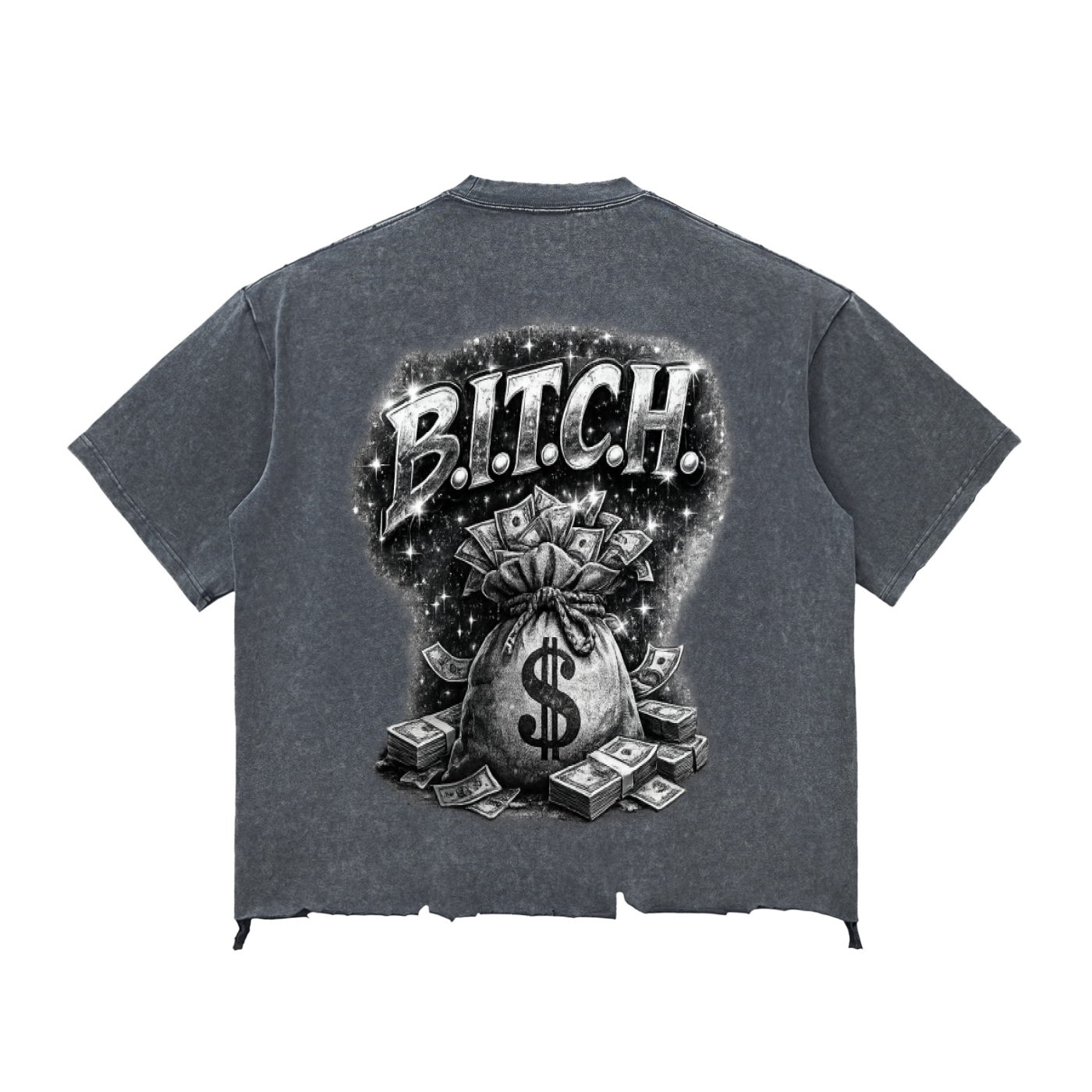 Snow Wash Raw-Hem Boxy T-shirt