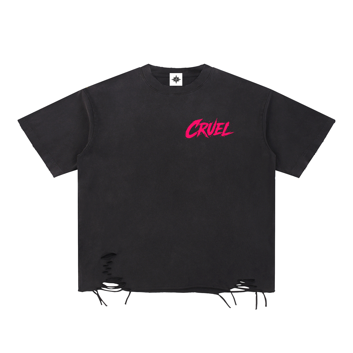 Snow Washed Raw-Hem T-Shirt