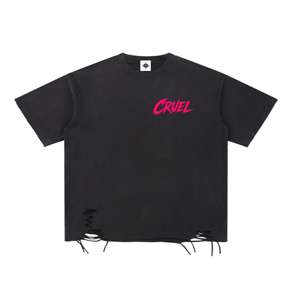 Snow Washed Raw-Hem T-Shirt