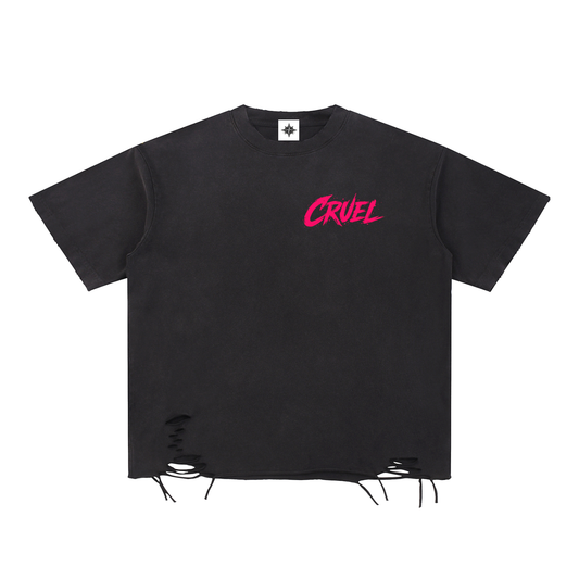 Snow Washed Raw-Hem T-Shirt