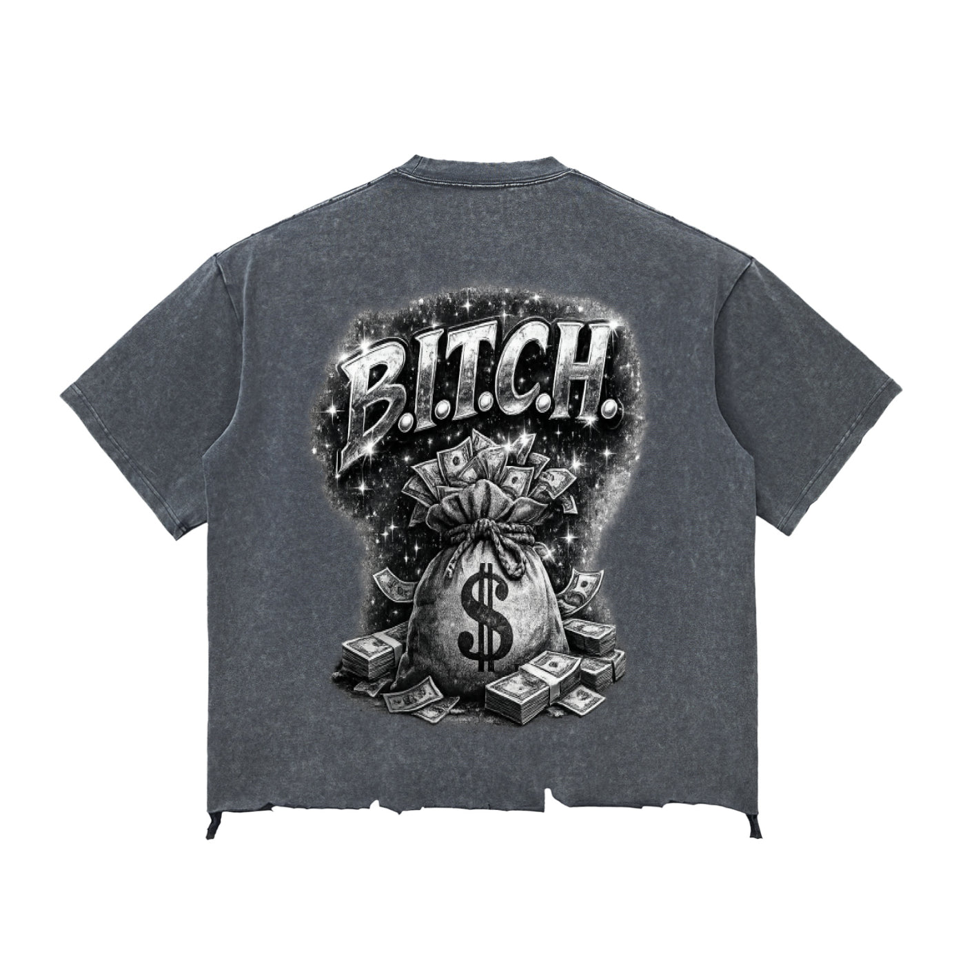 Snow Wash Raw-Hem Boxy T-shirt