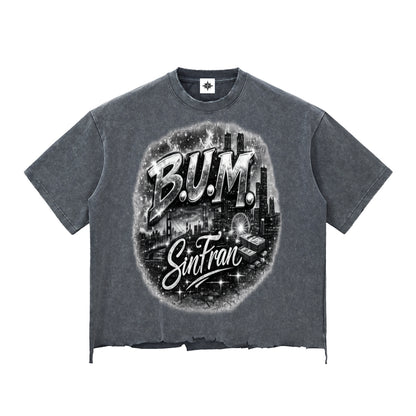 Snow Wash Raw-Hem Boxy T-shirt