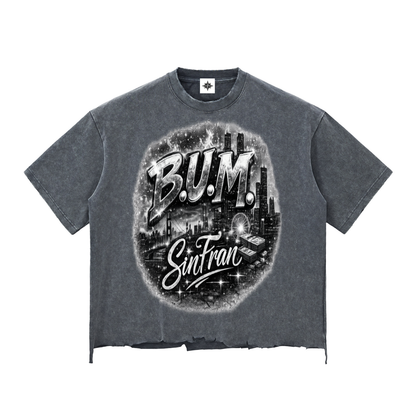 Snow Wash Raw-Hem Boxy T-shirt