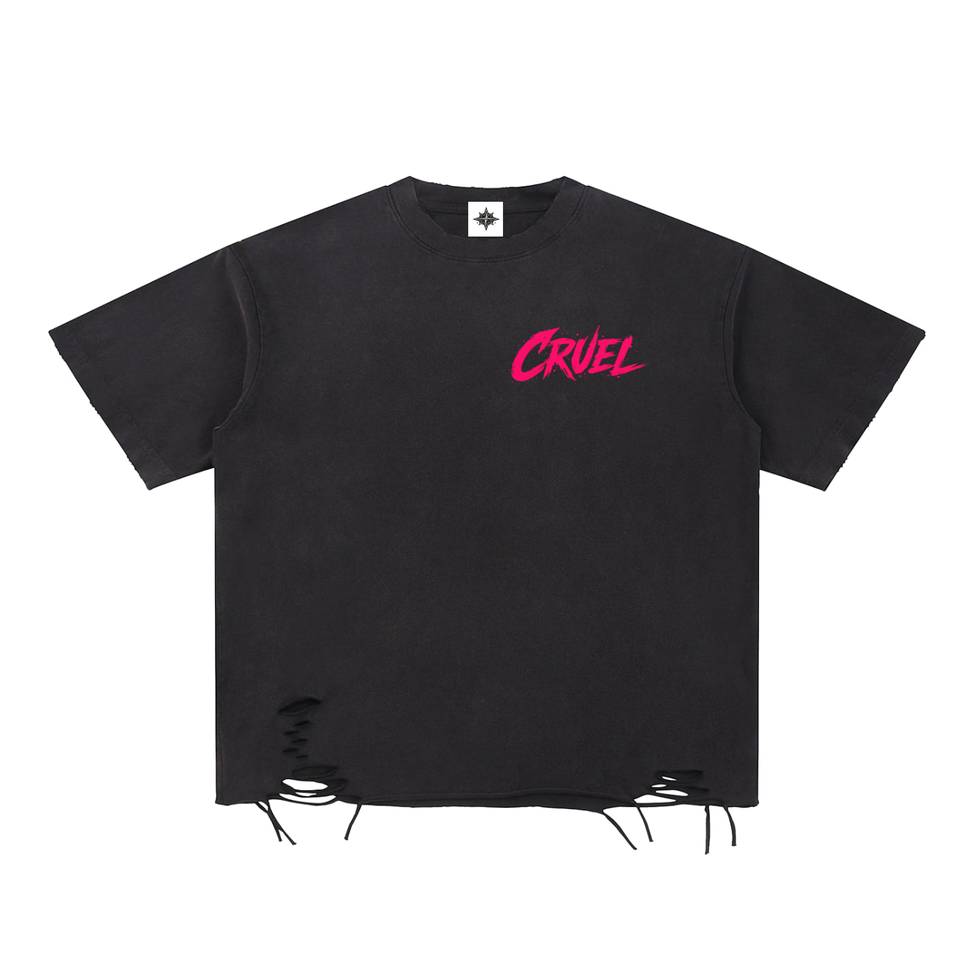 Snow Washed Raw-Hem T-Shirt
