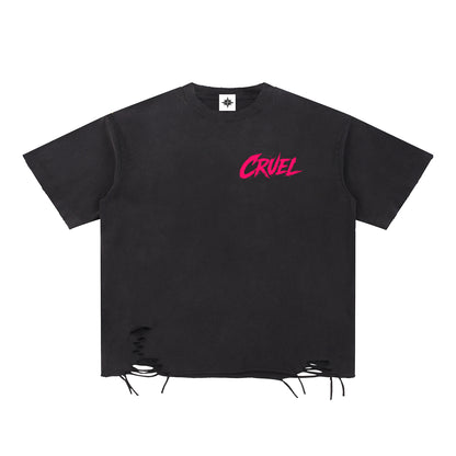 Snow Washed Raw-Hem T-Shirt