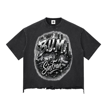 Snow Wash Raw-Hem Boxy T-shirt