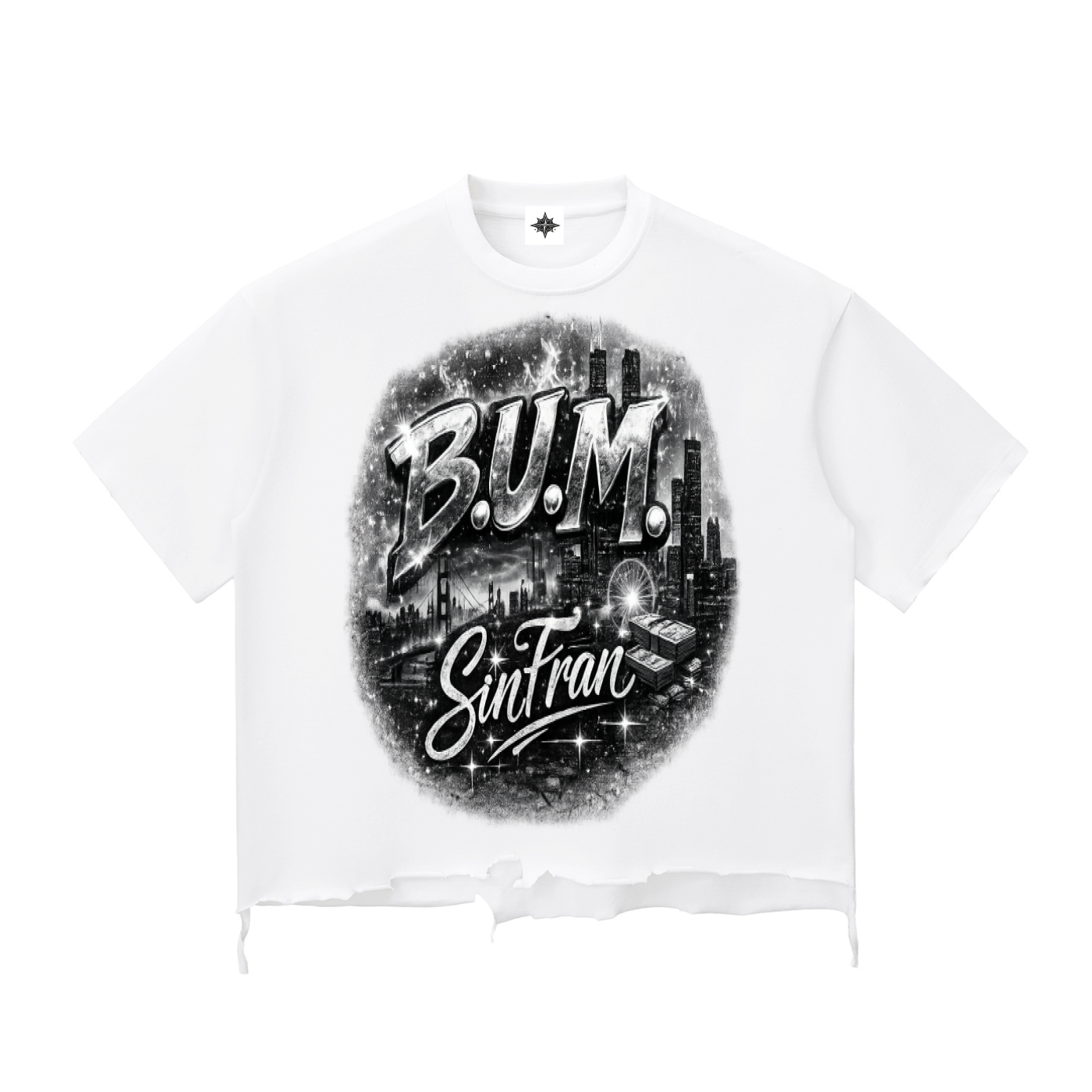 Snow Wash Raw-Hem Boxy T-shirt