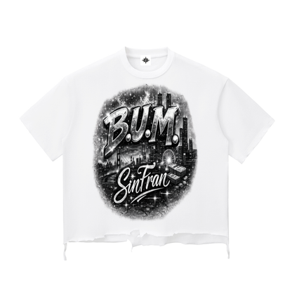 Snow Wash Raw-Hem Boxy T-shirt