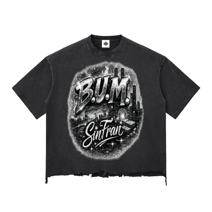 Snow Wash Raw-Hem Boxy T-shirt